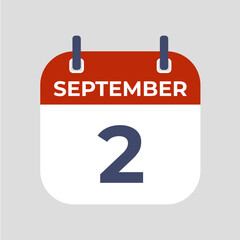 Poster - September 2. The best of Flat icon calendar isolated on gray background. illustration symbol template in trendy style. Can be used for many purposes.
