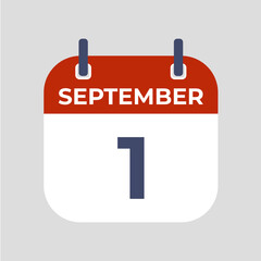 Poster - September 1. The best of Flat icon calendar isolated on gray background. illustration symbol template in trendy style. Can be used for many purposes.