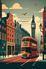 Illustration Of London, Generative Ai