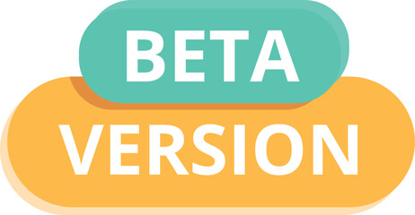 Poster - program beta version icon cartoon vector. digital upgrade. new label