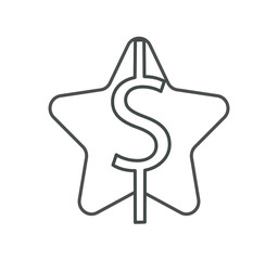 Fototapete - Marketing star line icon. Discounts and promotions, special offer and internet marketing. Interface for programs and applications. Loyalty program and special offer. Cartoon flat vector illustration