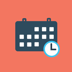 Poster - analytics calendar icon. planning and setting goals, time management and organization of effective w