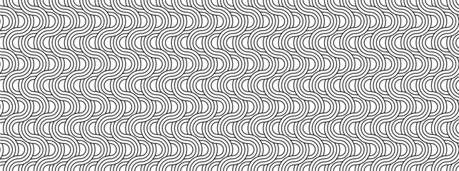 Wall Mural - black white line Twister waves seamless pattern