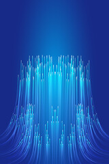 Sticker - the glowing blue tech line extends vertically upward