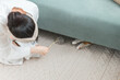 © buritora - 猫じゃらしを使って愛猫と遊ぶ飼い主のアジア人女性
