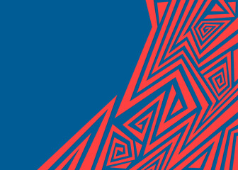 Aufkleber - minimalist background with abstract geometric and curly lines and with some copy space area. simple 