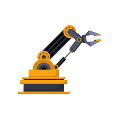 Poster - robotic arm or hand for manufacturing industry on white background. robotic equipment for factory ve