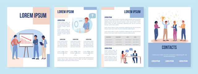 Wall Mural - Crisis management flat vector brochure template. Reach success booklet, leaflet printable flat color designs. Editable magazine page, reports kit with text space. Bebas Neue, Myriad Pro fonts used