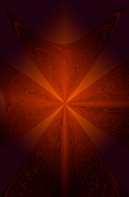 Red Blends Of Color Star Burst Pattern On Dark Brown Vertical Background