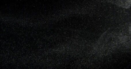 Wall Mural - Real dust particles on black screen overlay. Filmed with RED camera in slow motion. Abstract shapes background. High quality 4k footage