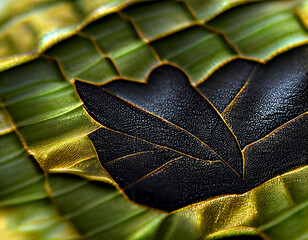 Aufkleber - Close up Beautiful abstract leaf in light. Minimalism modern style concept. Dark Background pattern for design.	
