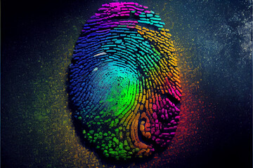 Aufkleber - Close up beautiful abstract multi colored fingerprint on background texture for design.	
