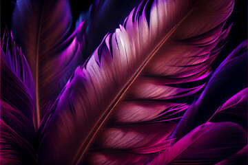 Aufkleber - Bird feather purple colored light. Beautiful background pattern texture for design. 