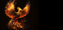 Generative AI Illustration Of Phoenix Firebird