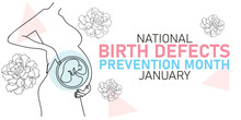National Birth Defects Prevention Month. Human Embry In The Womb. Abstract Vector Illustration