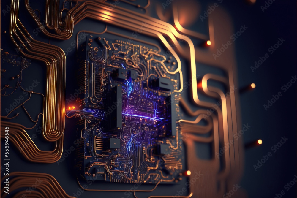 Abstract Electronic Circuit Board Background, generative ai Stock ...