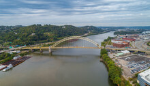 West End Bridge In Pittsburgh, Pennsylvania. Ohio River.