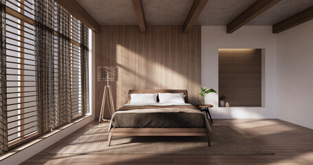 Wall Mural - Minimalist wabi sabi interior mock up design, room muji sytle.