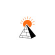 vector illustration of pyramid with sun