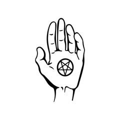 vector illustrator hand with symbol