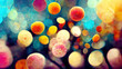a abstract watercolor background with colorful  circles