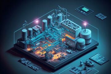manufacturing, engineering, and technology smart factory idea. Generative AI