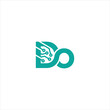 letter D O network logo vector