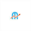 analysis letter M logo vector data