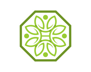 Sticker - Hexagon with human leaf inside