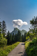 Panorama in den Alpen im Sommer mit Wolken