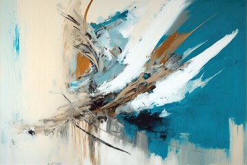 Wall Mural - 4K resolution or higher, expressive brushstrokes, an abstract painting. Generative AI Technology