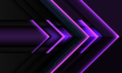 Abstract purple metallic arrow black line cyber direction design modern futuristic background vector