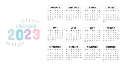 calendar for 2023