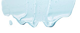 Fototapeta Kawa jest smaczna - Liquid blue  gel  flowing down on transparent background. Smear of transparent cosmetic moisturizing product