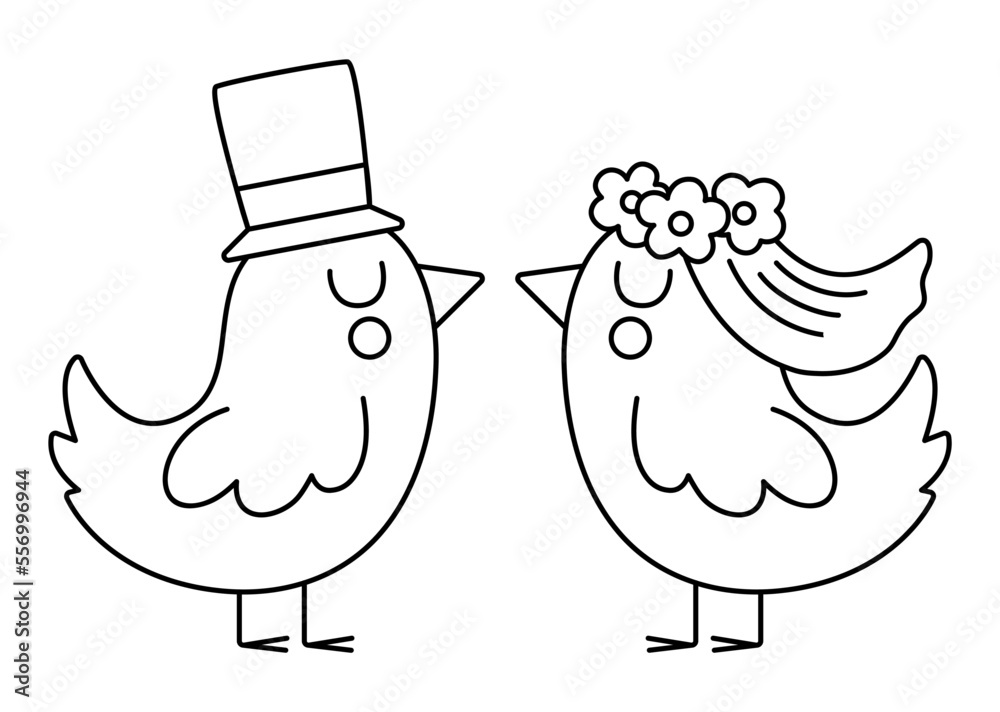 Wedding Love Bird Clip Art Black And White
