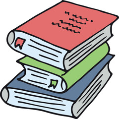 Wall Mural - book stack color doodle. reading and studying icon