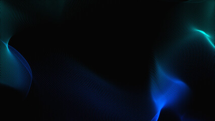 Aufkleber - Geometric blue and green abstract technology and science background, geometric background, technology background