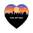 San Antonio Texas USA Skyline Silhouette Retro Vintage Sunset San Antonio Lover Travel Souvenir Sticker Vector Illustration SVG EPS