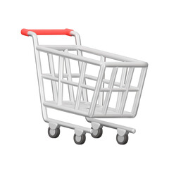 Poster - Shopping cart on wheels 3d object