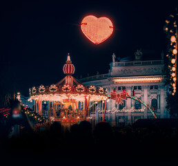 Wall Mural - Christmas market lights in Vienna, Austria at night