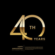 40 Year Anniversary Celebration Design Template. Vector Template Illustration