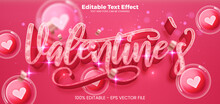 Valentine`s Editable Text Effect 3d Text Effect Template