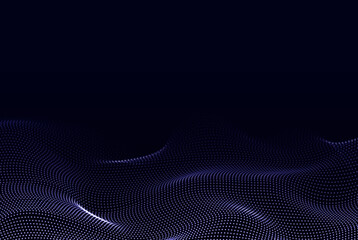 Abstract gradient particle wave. Big data. Digital background.
