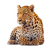 AI generative leopard in front of white