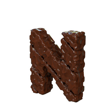 Chocolate symbol view to the right. letter n