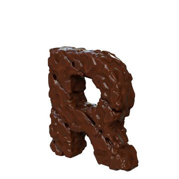 Chocolate symbol view to the right. letter r