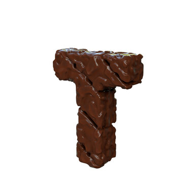 Chocolate symbol view to the right. letter t