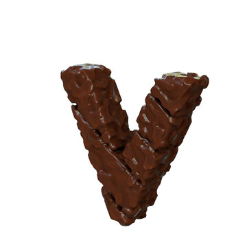 Chocolate symbol view to the right. letter v
