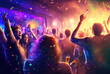 © Moon - Dancing into the New Year,holidays background	,people dancing in the nightclub,crowd of people dancing in the nightclub