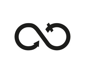 Poster - Infinity icon. Man and woman symbol. Female and male icon. Gender sing. Isolated on white background. Vector illustration.